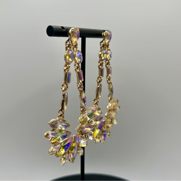 Dazzling Aurora Borealis Rhinestone Statement Earrings - Picture 6 of 13